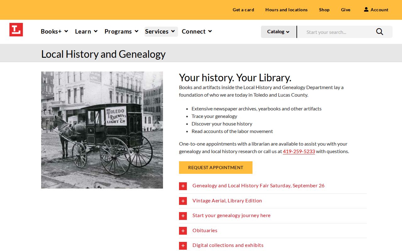 Ohio city directory research support from Toledo Local History and Genealogy
