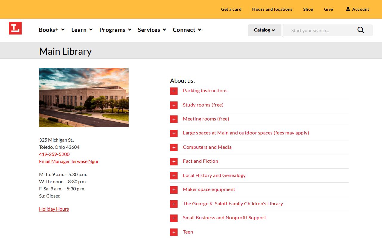 Ohio city directory research on the third floor of Toledo Main Library
