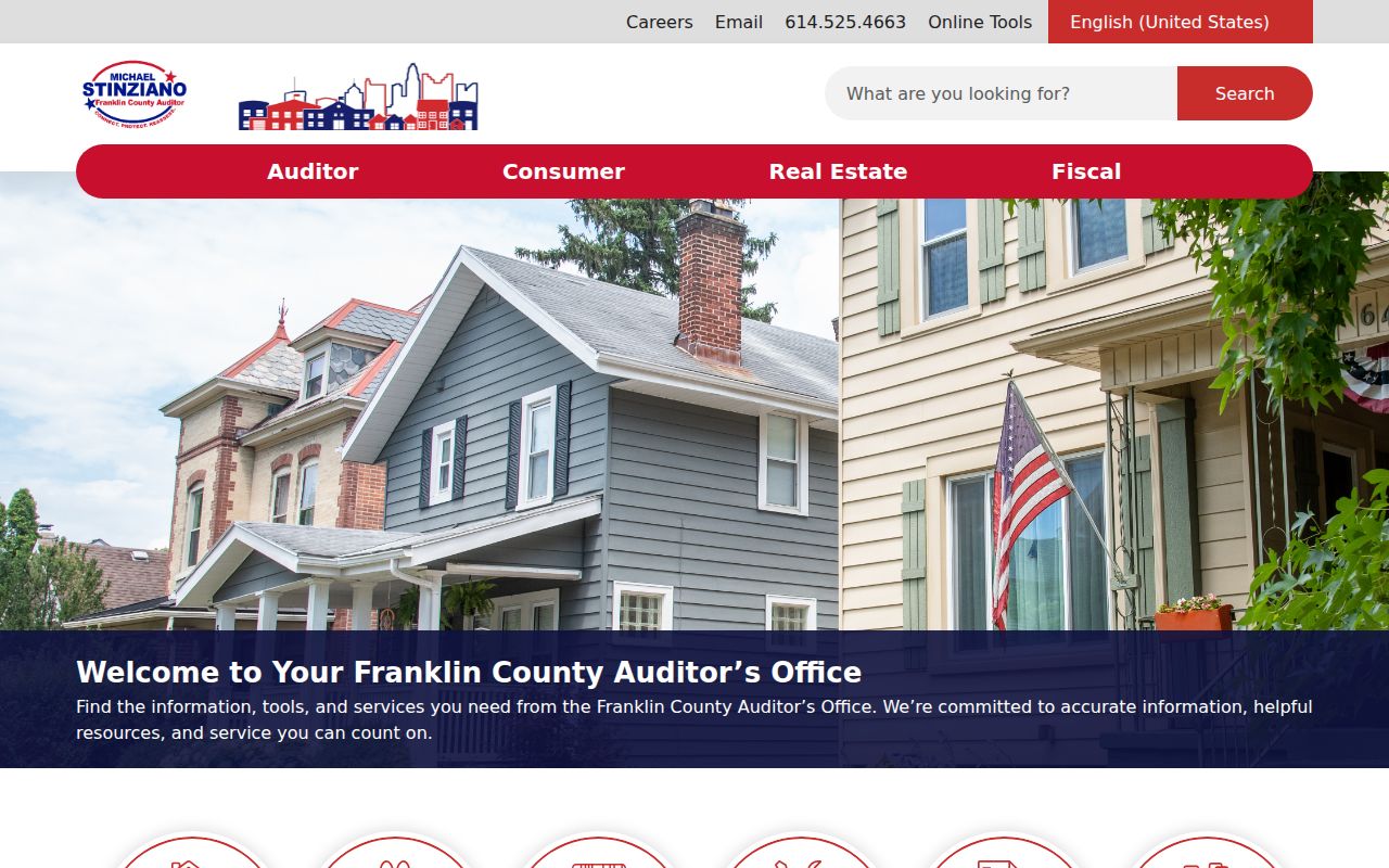 Ohio residents directory example of the Franklin County Auditor property search